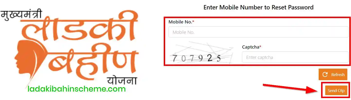 Rest Password of Ladki Bahin Yojana Account 2026